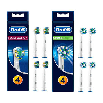 Cross Action & Floss Action Brush Heads 8S Bundle